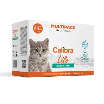Calibra Cat Life pouches Sterilised Multipack 12x85g